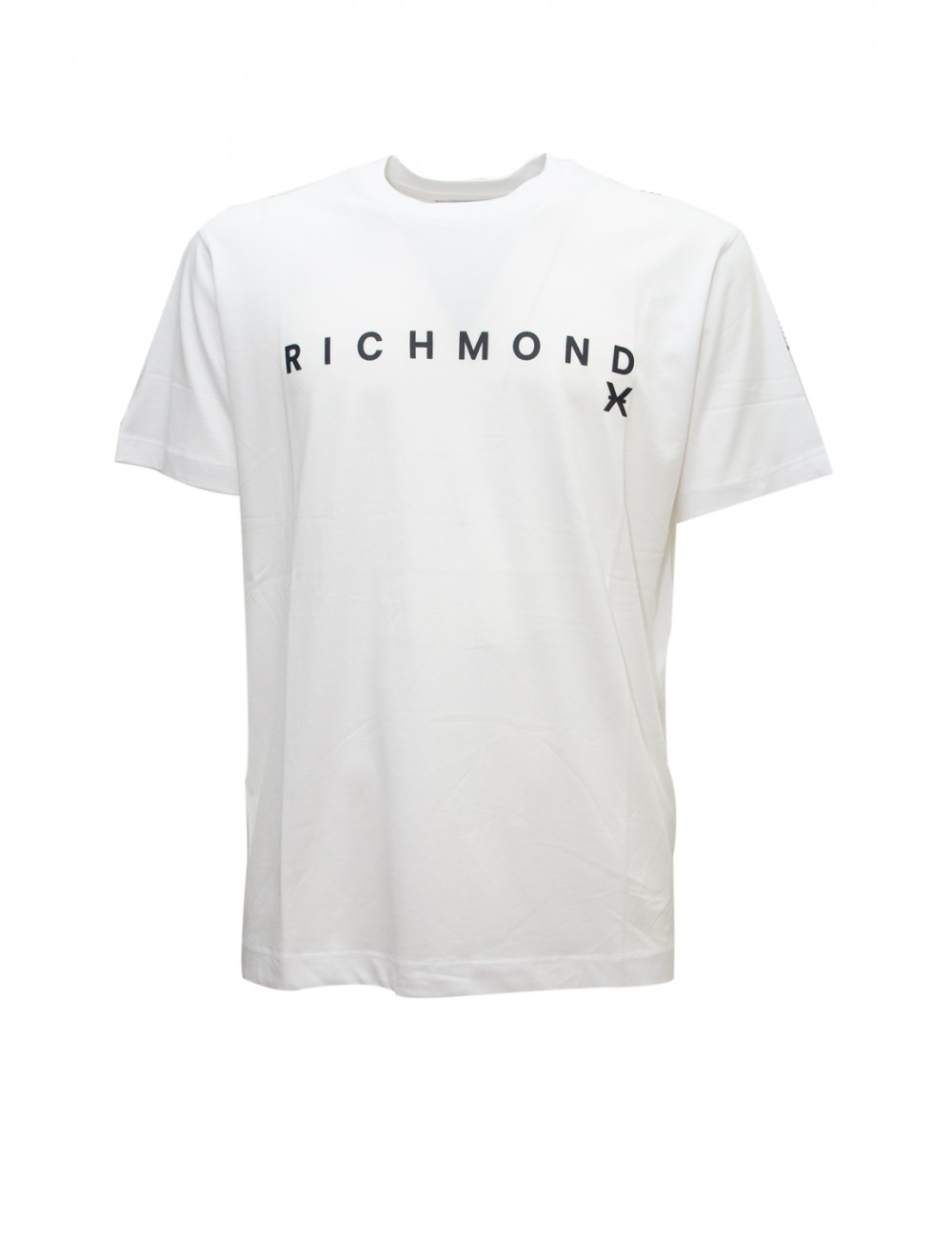 t-shirt john richmond UOMO WHITE E BLACK - UMP24004TS OF vista frontale