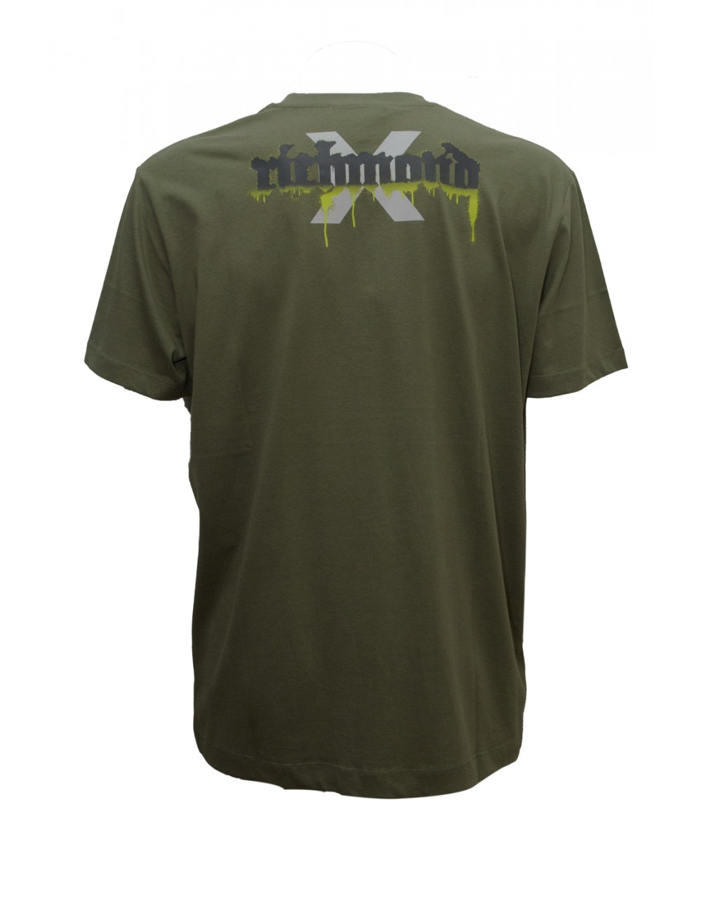 t-shirt john richmond UOMO VERDE GREEN LICHEN - UMP24056TS OF vista frontale